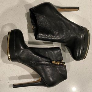 Vince Camuto Leather Platform High Heel Bootie